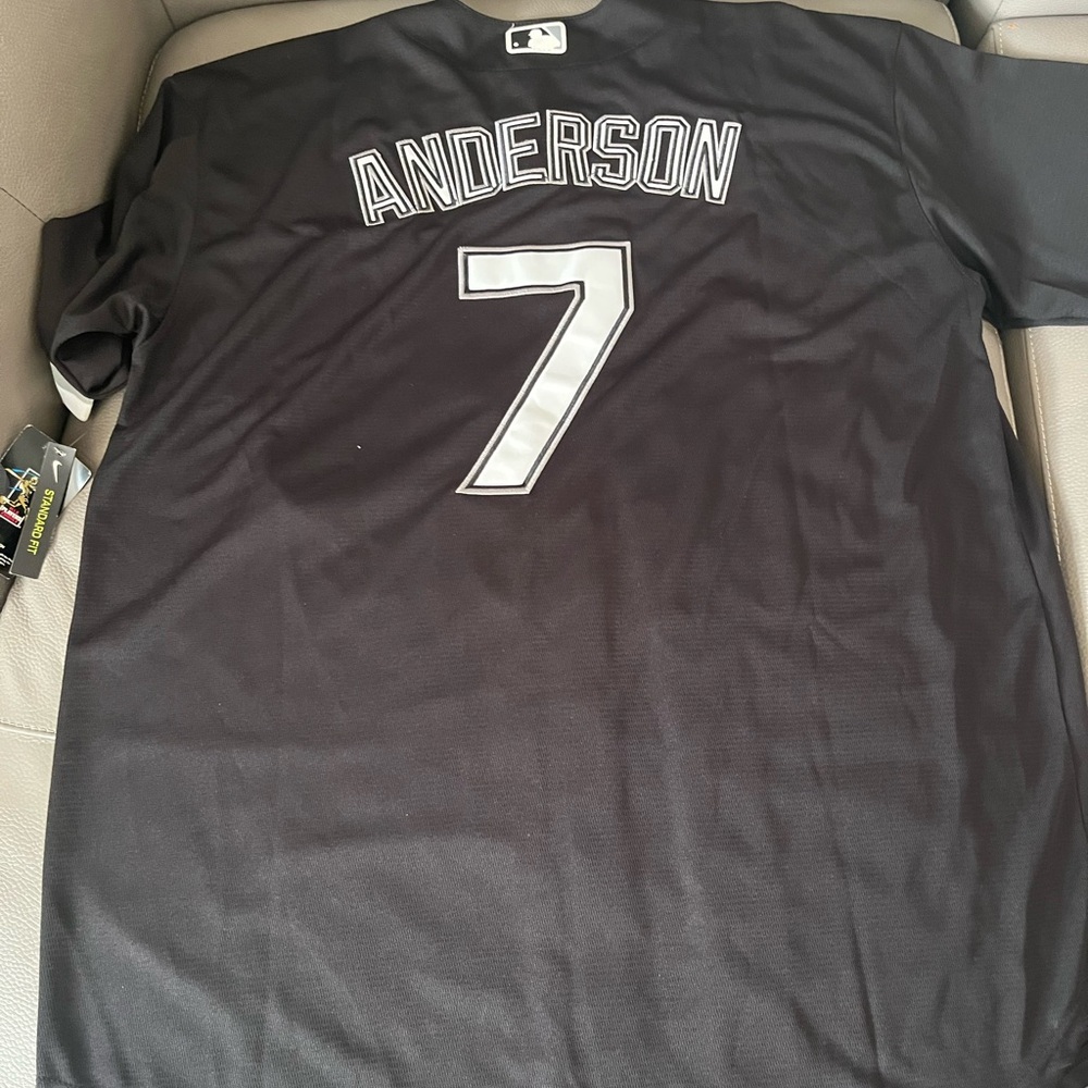 Men's Black Anderson #7 Baseball Jersey